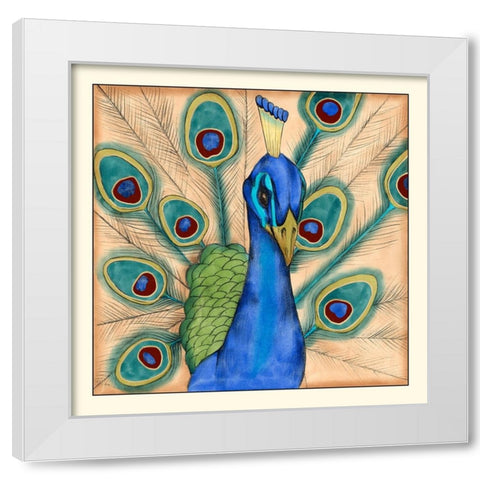 Eccentric Bird I White Modern Wood Framed Art Print by Goldberger, Jennifer