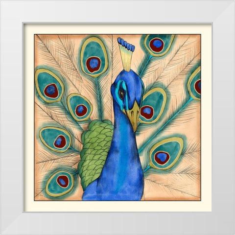 Eccentric Bird I White Modern Wood Framed Art Print by Goldberger, Jennifer