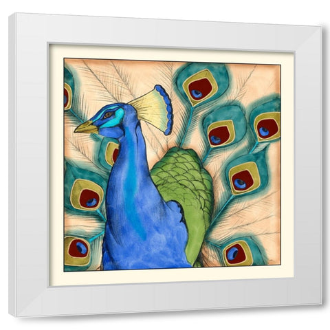 Eccentric Bird II White Modern Wood Framed Art Print by Goldberger, Jennifer