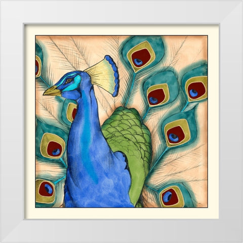 Eccentric Bird II White Modern Wood Framed Art Print by Goldberger, Jennifer