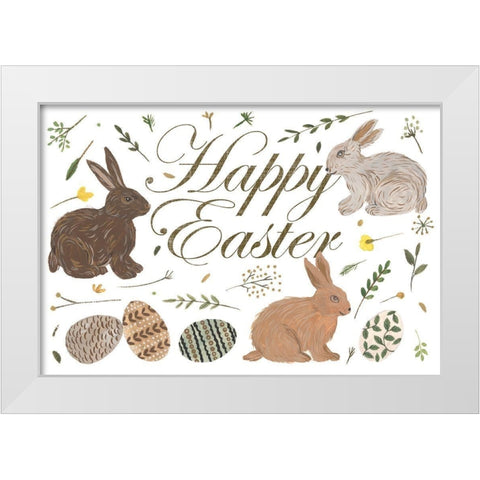 Happy Bunny Day Collection A White Modern Wood Framed Art Print by Wang, Melissa