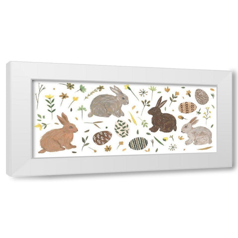 Happy Bunny Day Collection D White Modern Wood Framed Art Print by Wang, Melissa
