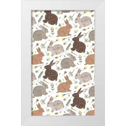 Happy Bunny Day Collection E White Modern Wood Framed Art Print by Wang, Melissa