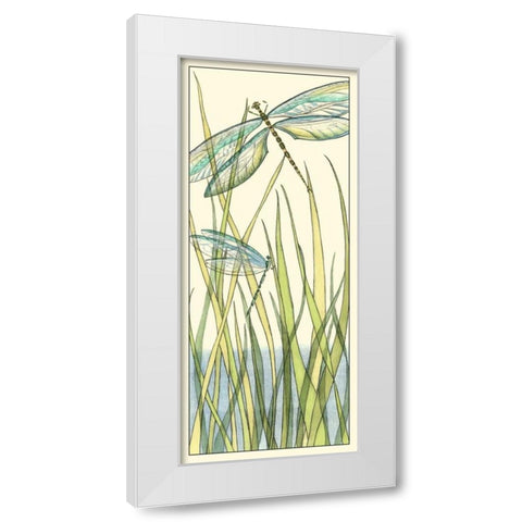 Gossamer Dragonflies I White Modern Wood Framed Art Print by Zarris, Chariklia