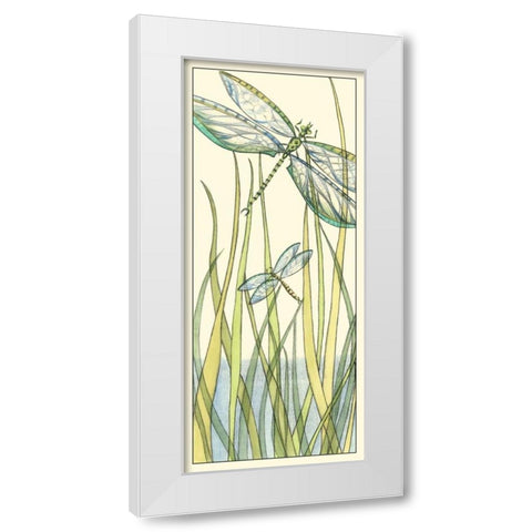 Gossamer Dragonflies II White Modern Wood Framed Art Print by Zarris, Chariklia