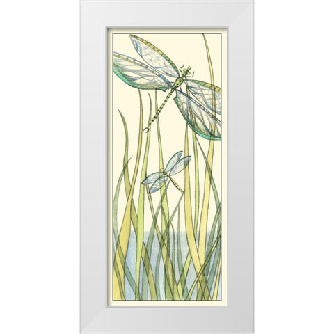 Gossamer Dragonflies II White Modern Wood Framed Art Print by Zarris, Chariklia