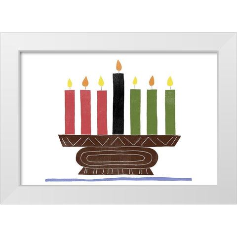 Kwanzaa Celebration Collection A White Modern Wood Framed Art Print by Vess, June Erica