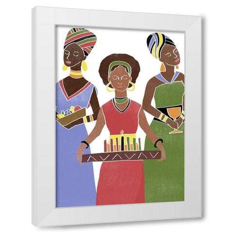 Kwanzaa Celebration Collection B White Modern Wood Framed Art Print by Vess, June Erica
