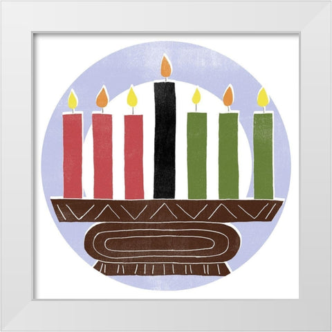 Kwanzaa Celebration Collection C White Modern Wood Framed Art Print by Vess, June Erica