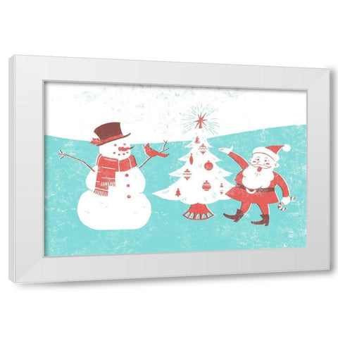 Mid-Century Christmas Collection A White Modern Wood Framed Art Print by Green, Jacob