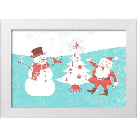 Mid-Century Christmas Collection A White Modern Wood Framed Art Print by Green, Jacob