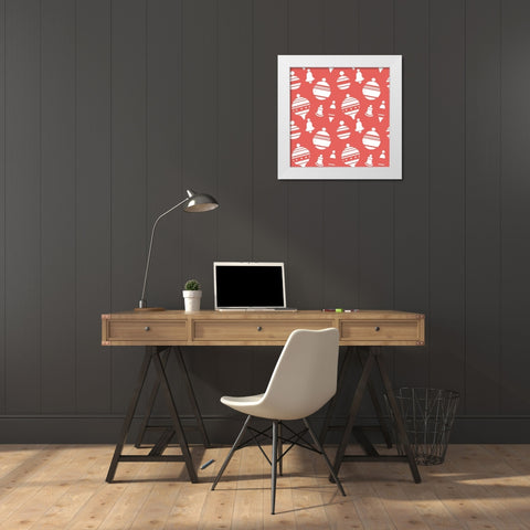 Mid-Century Christmas Collection F White Modern Wood Framed Art Print by Green, Jacob