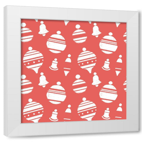 Mid-Century Christmas Collection F White Modern Wood Framed Art Print by Green, Jacob