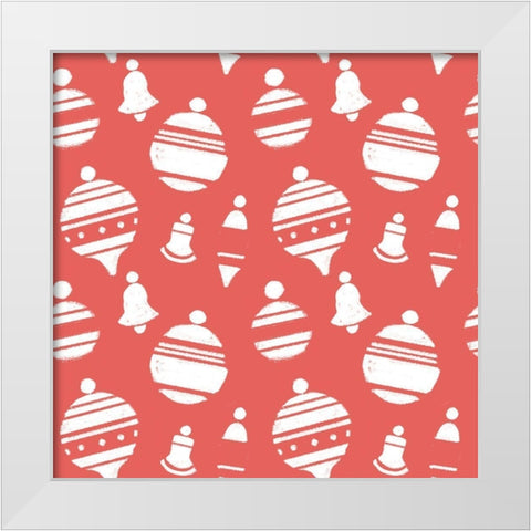 Mid-Century Christmas Collection F White Modern Wood Framed Art Print by Green, Jacob