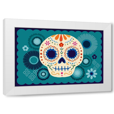 Calaveras Collection A White Modern Wood Framed Art Print by Barnes, Victoria