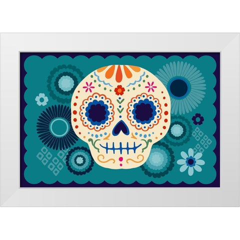 Calaveras Collection A White Modern Wood Framed Art Print by Barnes, Victoria