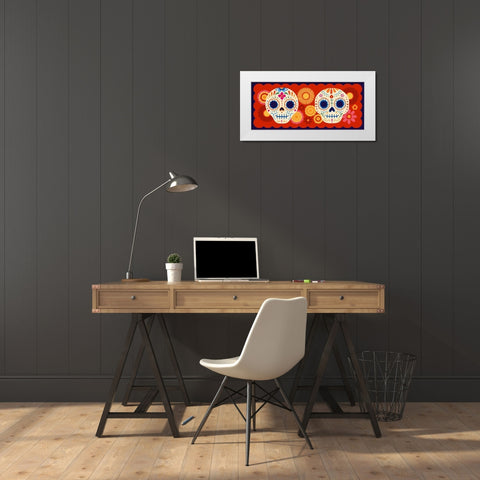 Calaveras Collection D White Modern Wood Framed Art Print by Barnes, Victoria