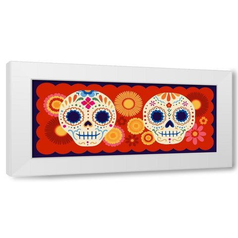 Calaveras Collection D White Modern Wood Framed Art Print by Barnes, Victoria