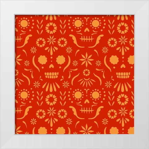 Calaveras Collection F White Modern Wood Framed Art Print by Barnes, Victoria