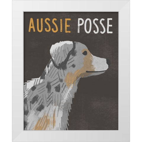 Aussie Posse White Modern Wood Framed Art Print by Inner Circle