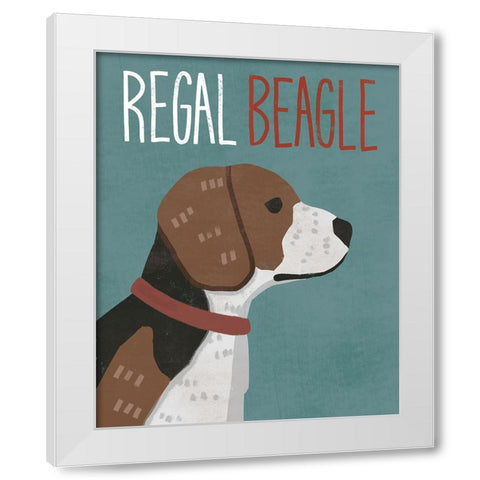 Regal Beagle White Modern Wood Framed Art Print by Inner Circle