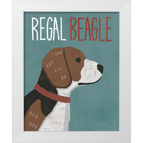 Regal Beagle White Modern Wood Framed Art Print by Inner Circle