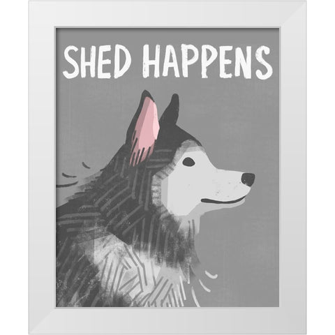 Shed Happens White Modern Wood Framed Art Print by Inner Circle