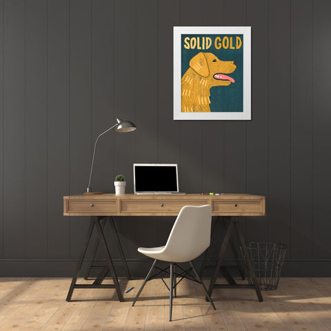 Solid Gold White Modern Wood Framed Art Print by Inner Circle