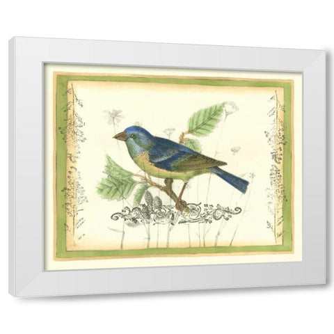 Bird and Wildflowers I White Modern Wood Framed Art Print by Goldberger, Jennifer