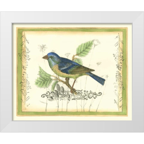 Bird and Wildflowers I White Modern Wood Framed Art Print by Goldberger, Jennifer