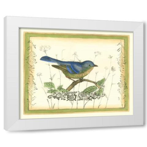 Bird and Wildflowers II White Modern Wood Framed Art Print by Goldberger, Jennifer