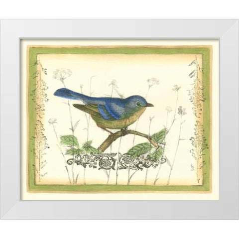 Bird and Wildflowers II White Modern Wood Framed Art Print by Goldberger, Jennifer