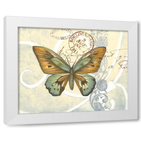 Postcard Song III White Modern Wood Framed Art Print by Goldberger, Jennifer