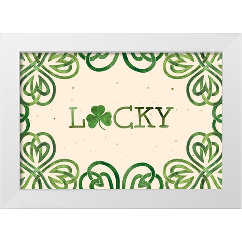 Gilded Shamrock Collection A White Modern Wood Framed Art Print by Borges, Victoria