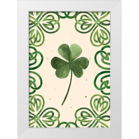 Gilded Shamrock Collection B White Modern Wood Framed Art Print by Borges, Victoria
