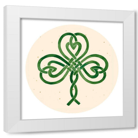 Gilded Shamrock Collection C White Modern Wood Framed Art Print by Borges, Victoria