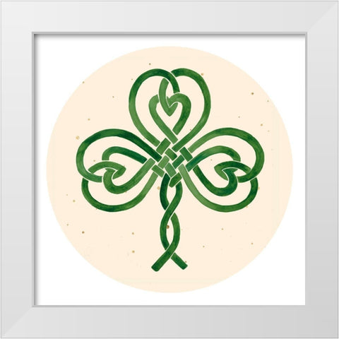 Gilded Shamrock Collection C White Modern Wood Framed Art Print by Borges, Victoria