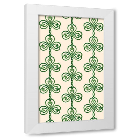 Gilded Shamrock Collection E White Modern Wood Framed Art Print by Borges, Victoria