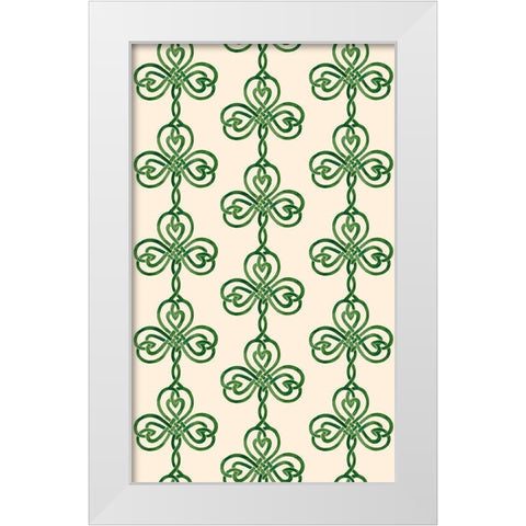 Gilded Shamrock Collection E White Modern Wood Framed Art Print by Borges, Victoria