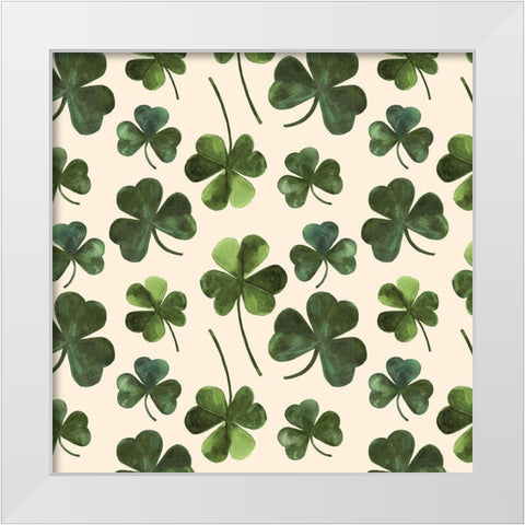 Gilded Shamrock Collection H White Modern Wood Framed Art Print by Borges, Victoria