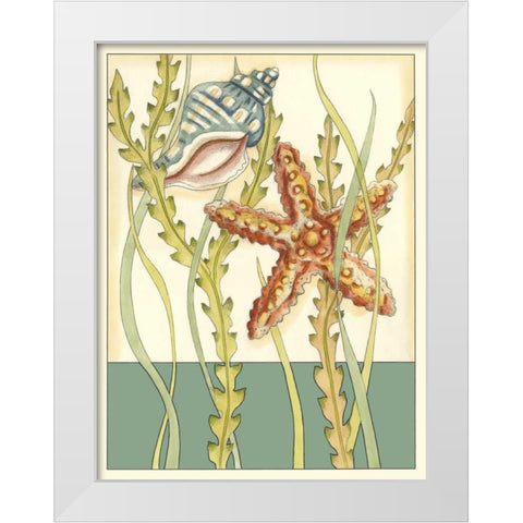 Shell Season I White Modern Wood Framed Art Print by Zarris, Chariklia