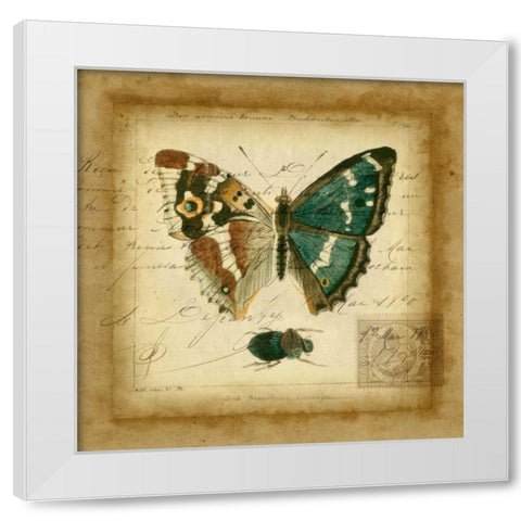 Postscript Butterfly II White Modern Wood Framed Art Print by Vision Studio