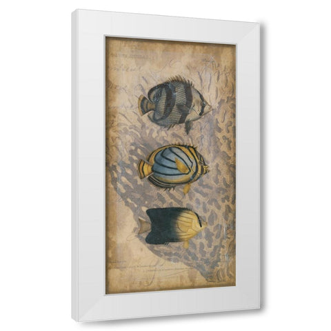 Ocean Trilogy I White Modern Wood Framed Art Print by Vision Studio