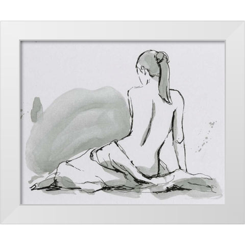 Draped Nude IV White Modern Wood Framed Art Print by Harper, Ethan