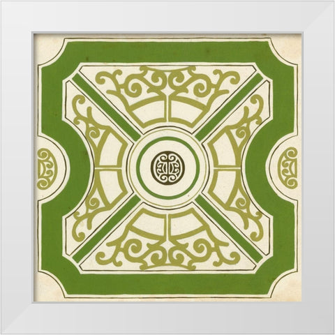 Garden Motif I White Modern Wood Framed Art Print by Vess, June Erica