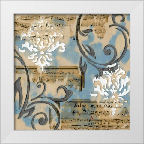 Notes and Scrolls I White Modern Wood Framed Art Print by Goldberger, Jennifer