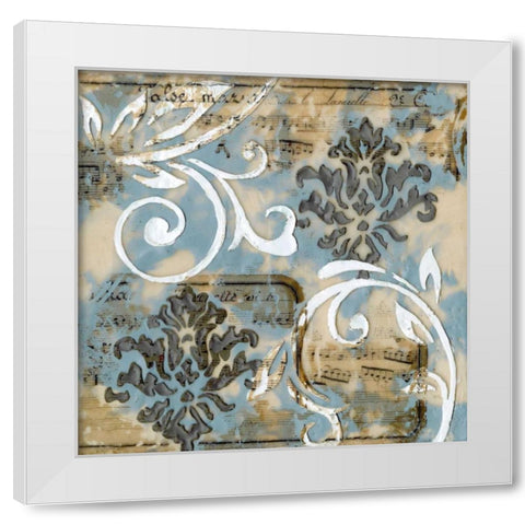 Notes and Scrolls II White Modern Wood Framed Art Print by Goldberger, Jennifer