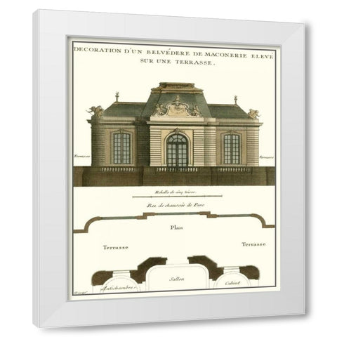 Belvedere Palace I White Modern Wood Framed Art Print by Unknown