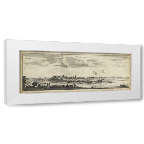 View of Avignon White Modern Wood Framed Art Print by Unknown