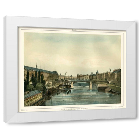 Vue Du Pont Royal White Modern Wood Framed Art Print by Unknown